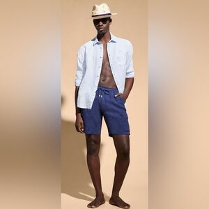 Vilebrequin Linen Men’s Shorts - XL Navy